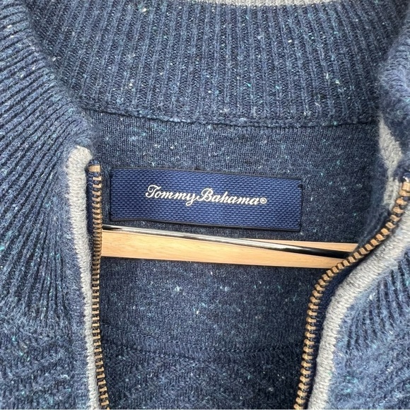 Tommy Bahama Quarter Zip Pullover Sweater Cashmere Cotton‎ Blend Size XL - Picture 4 of 11